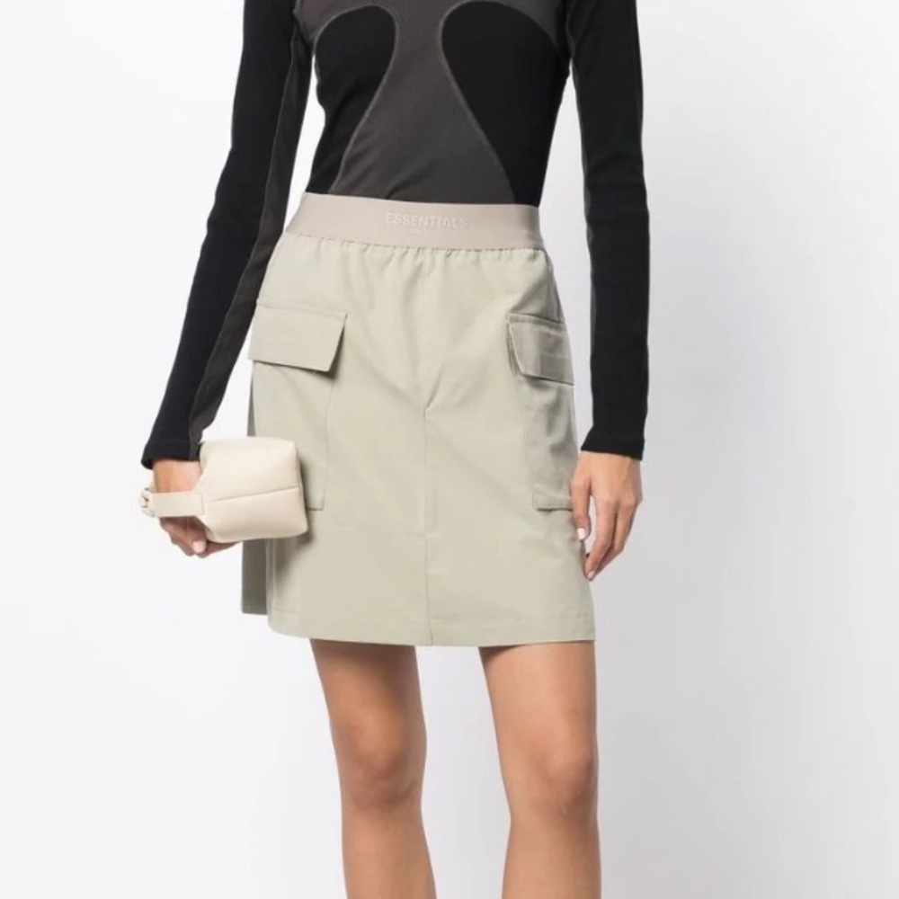Essentials x Fear of God Logo Waisted Khaki Cargo Skirt NWT
